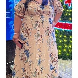 Traje largo floral